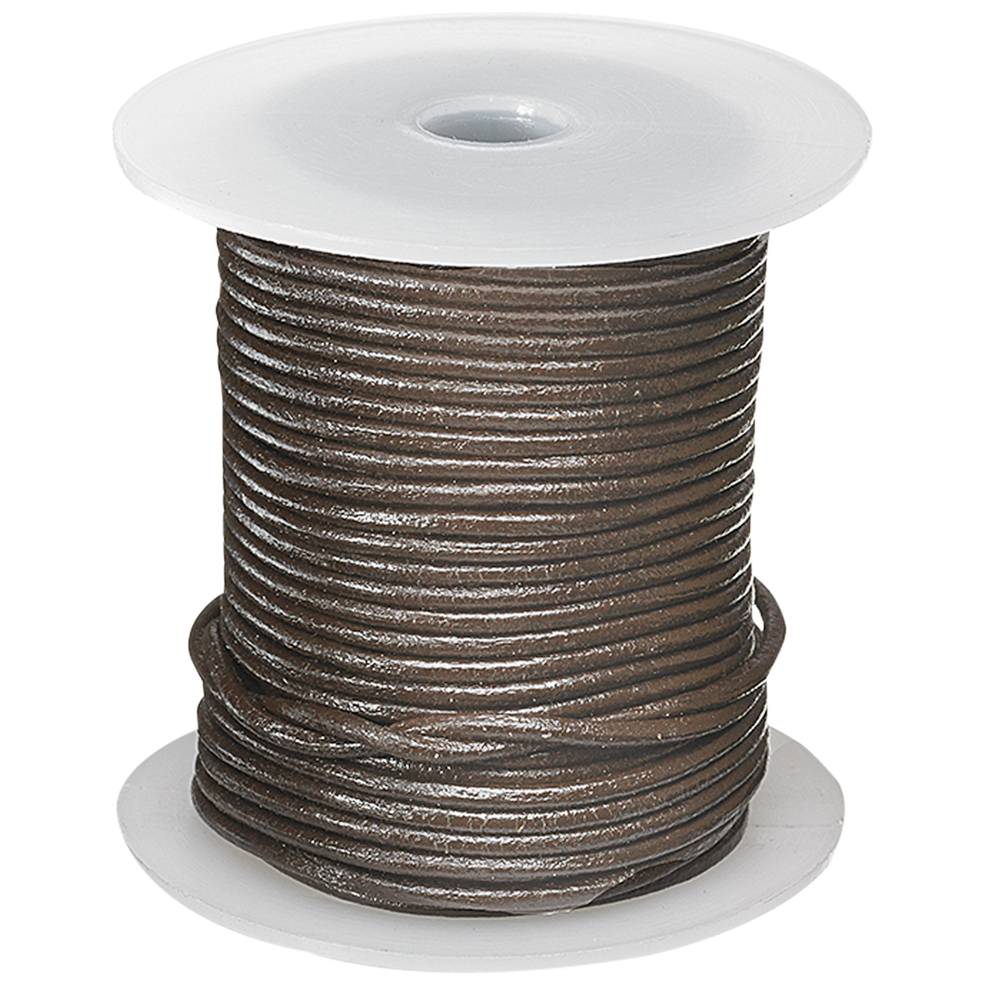 Rund läderrem, brun