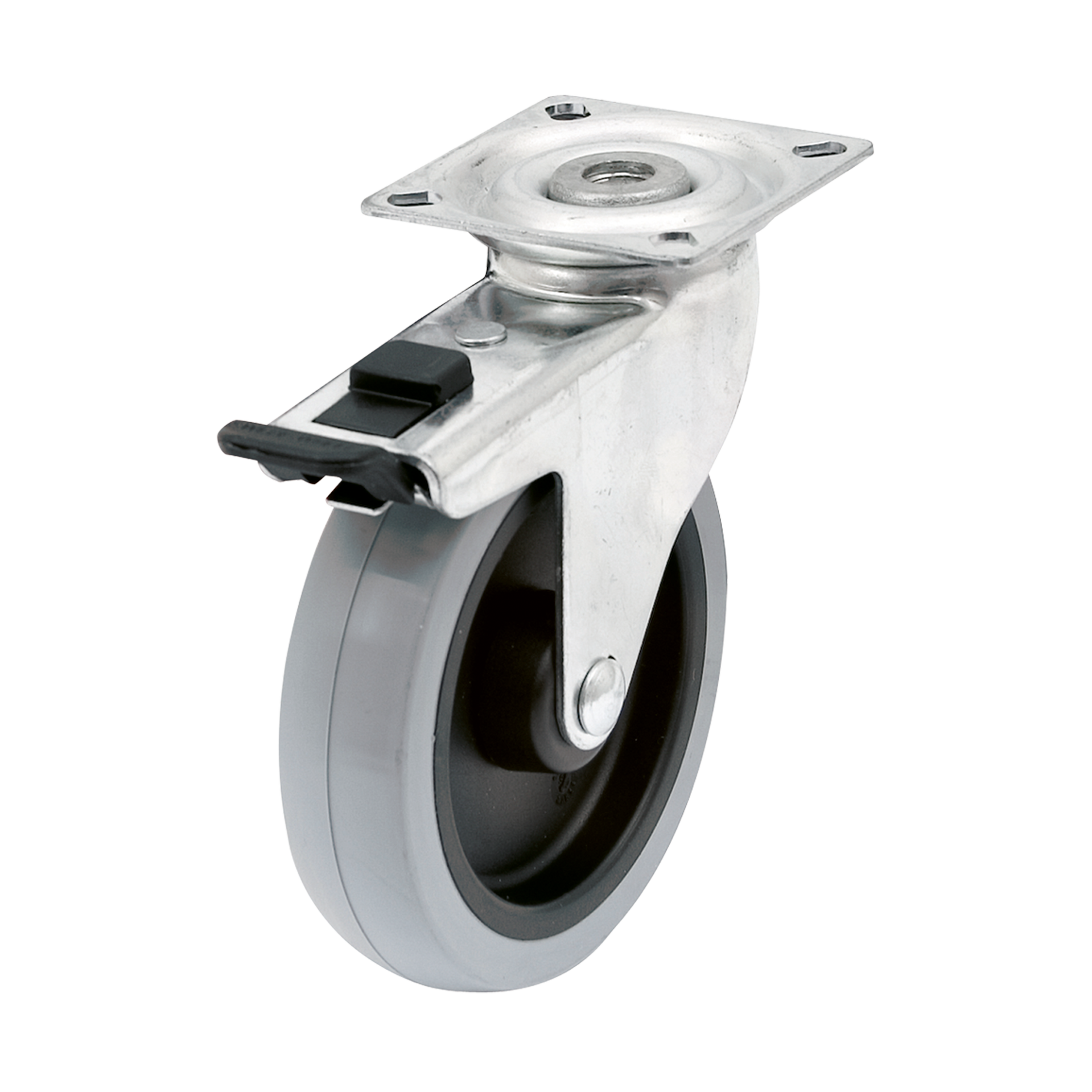 Länkhjul med broms, Ø 100 mm