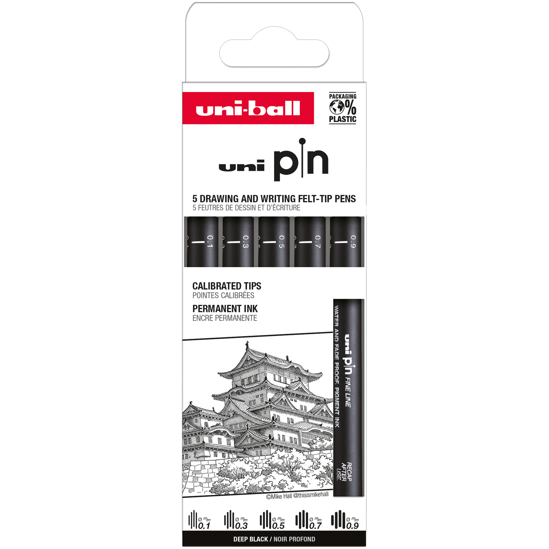 Uni Pin fineliner 5-p Classic set 1