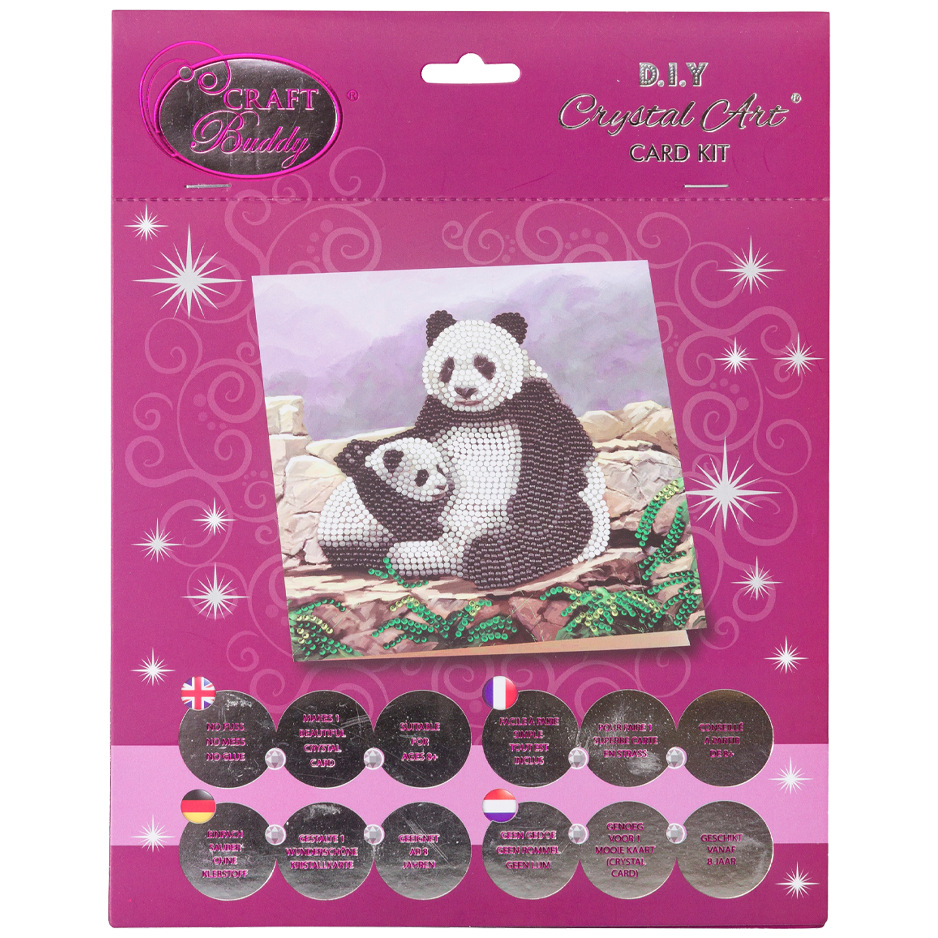 Crystal Card Kit Panda/Krystalbilledesæt Panda