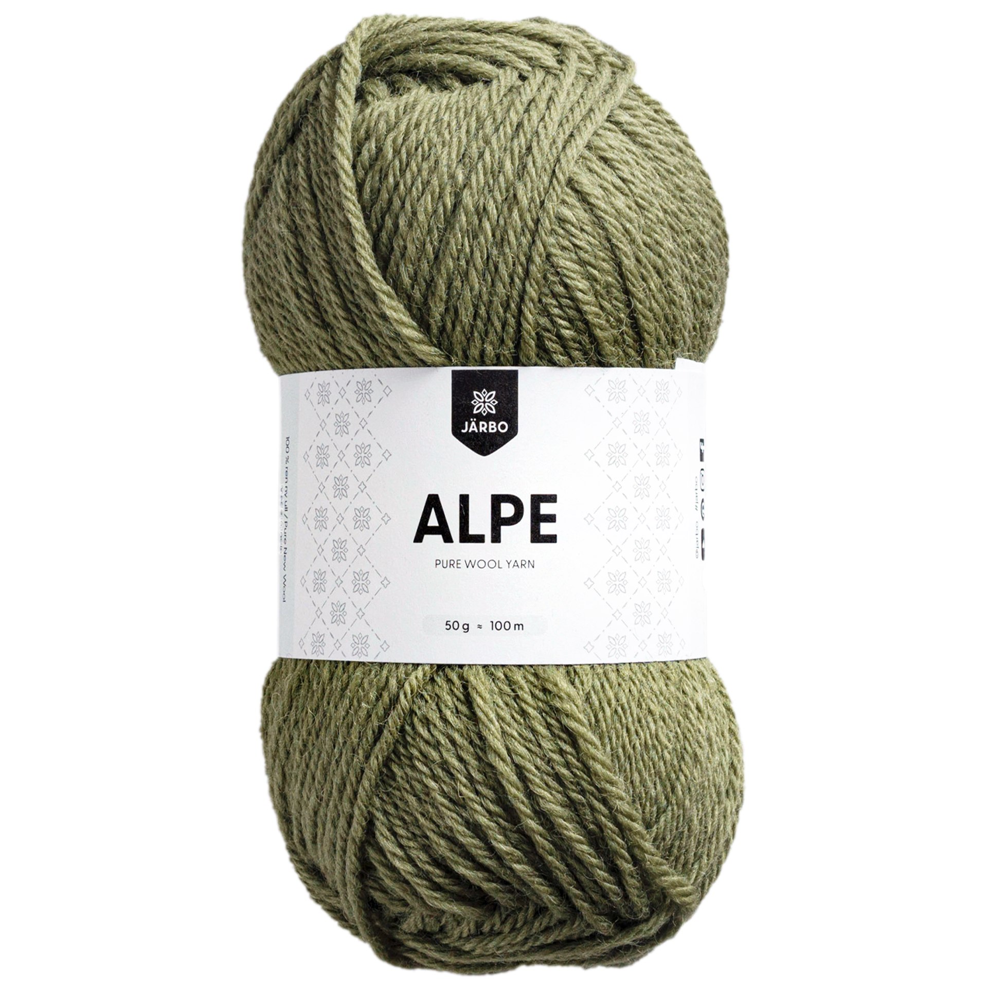 Järbo Alpe ullgarn, ljus olivgrön