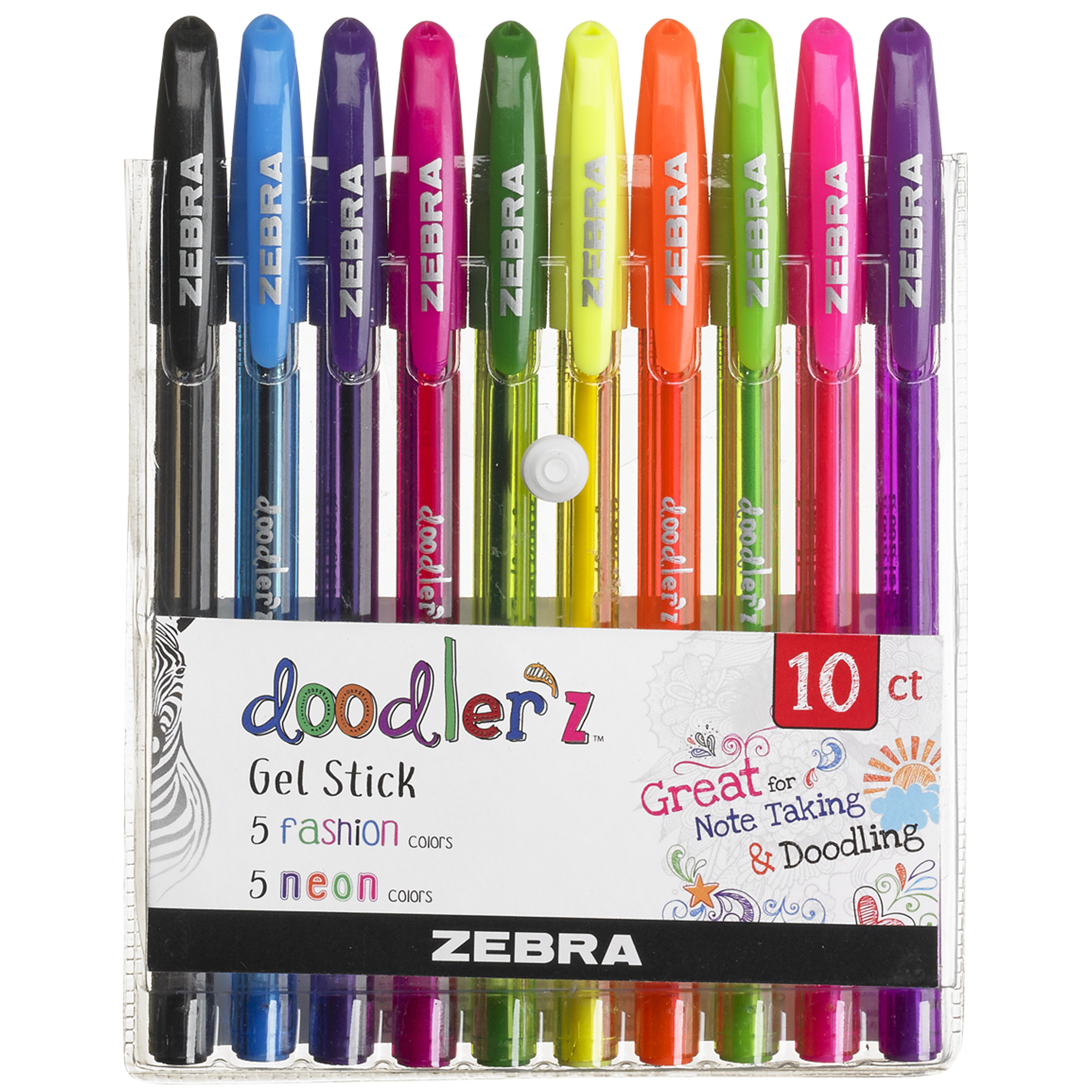Zebra Doodler Gel pen, neon