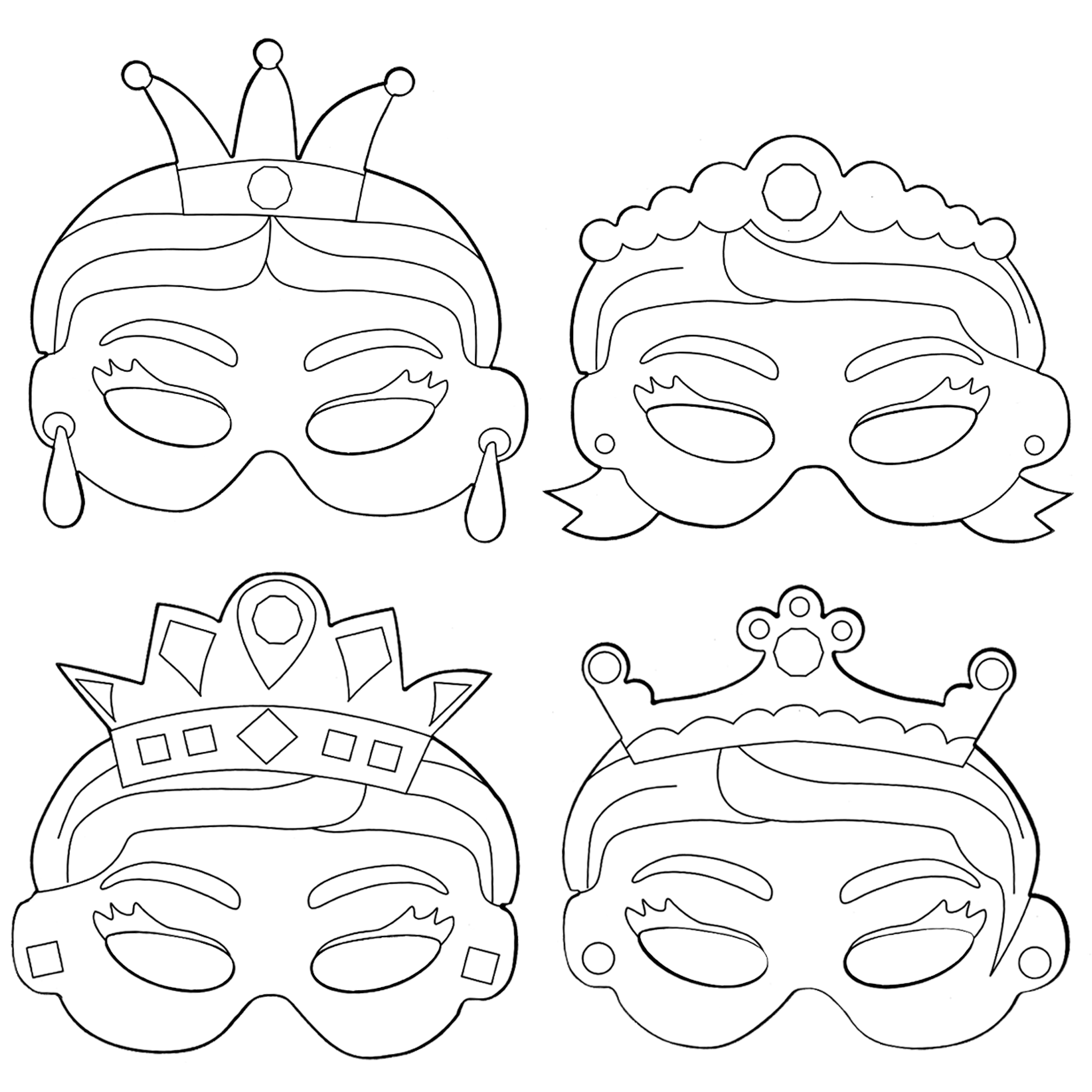 Pappersmasker prinsessor