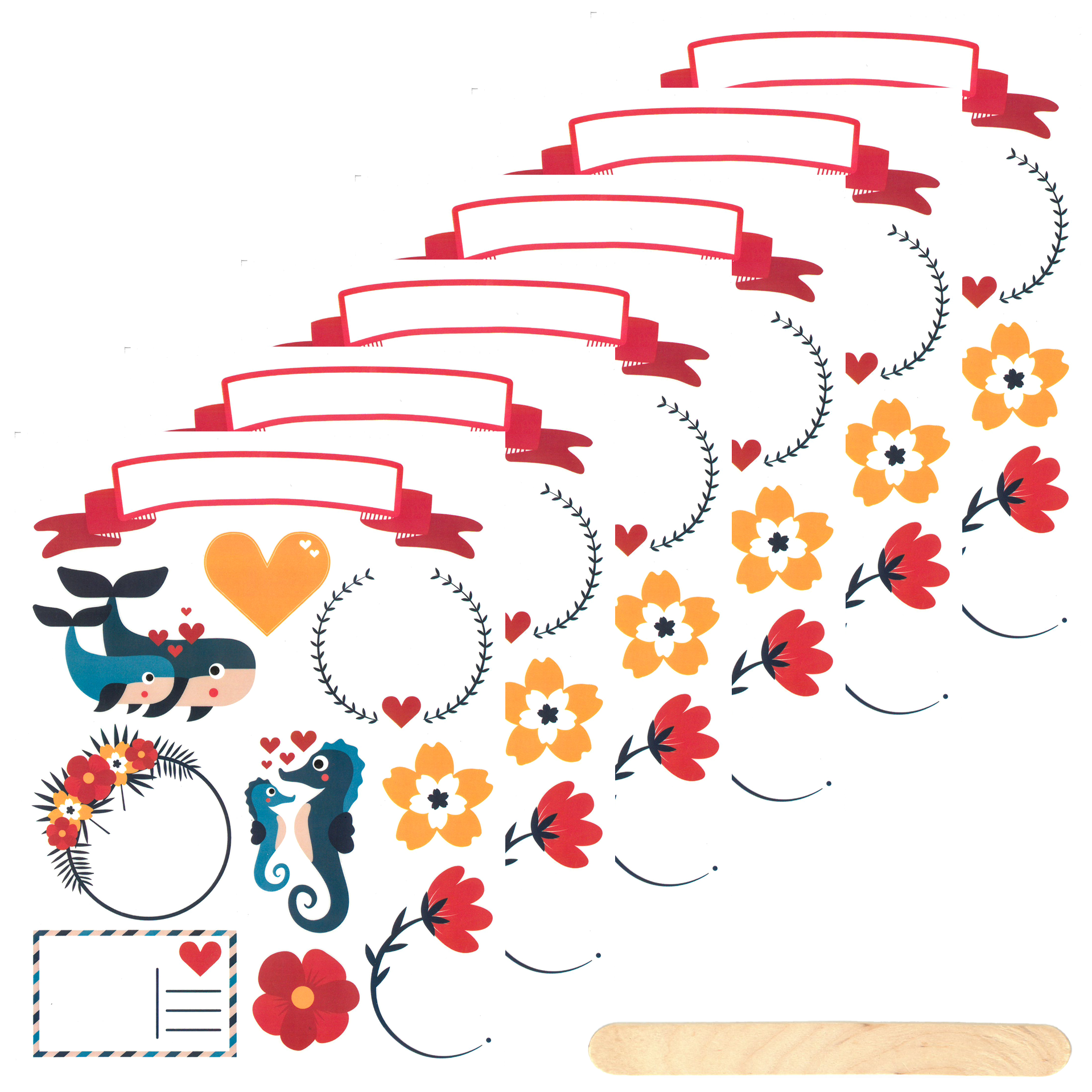 Rub-on stickers natur