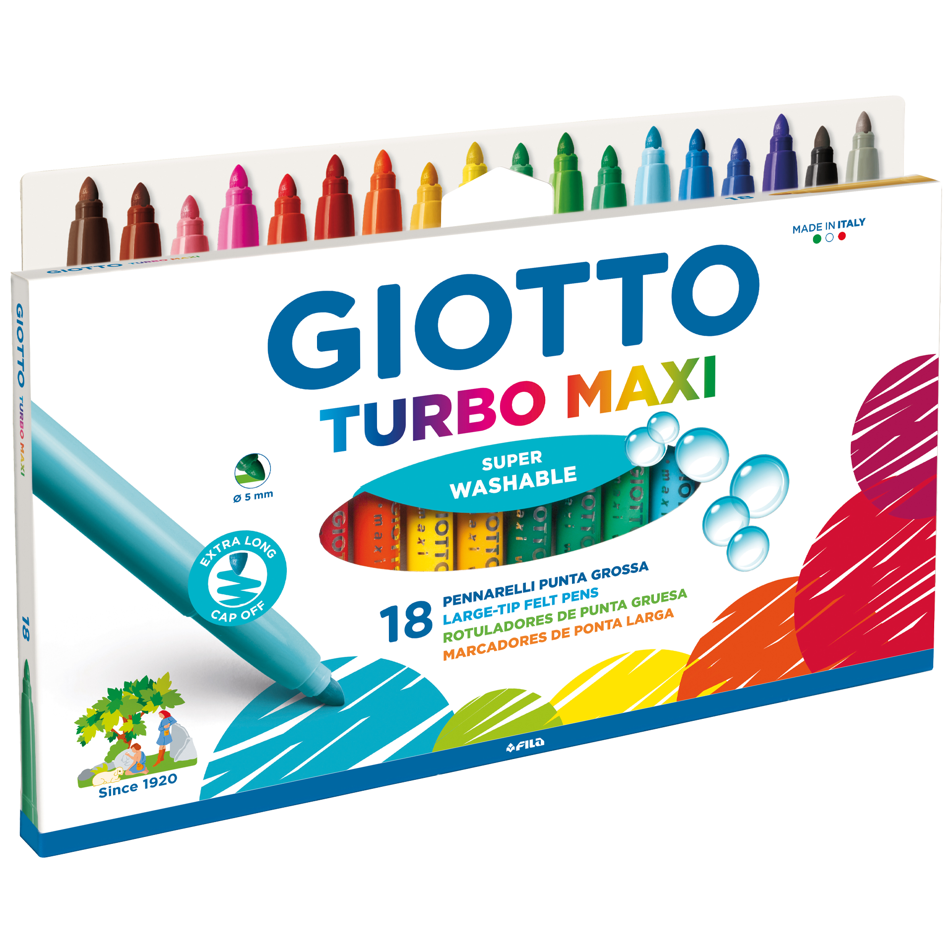 Fiberspetspennor Giotto Turbo Maxi, 18 st