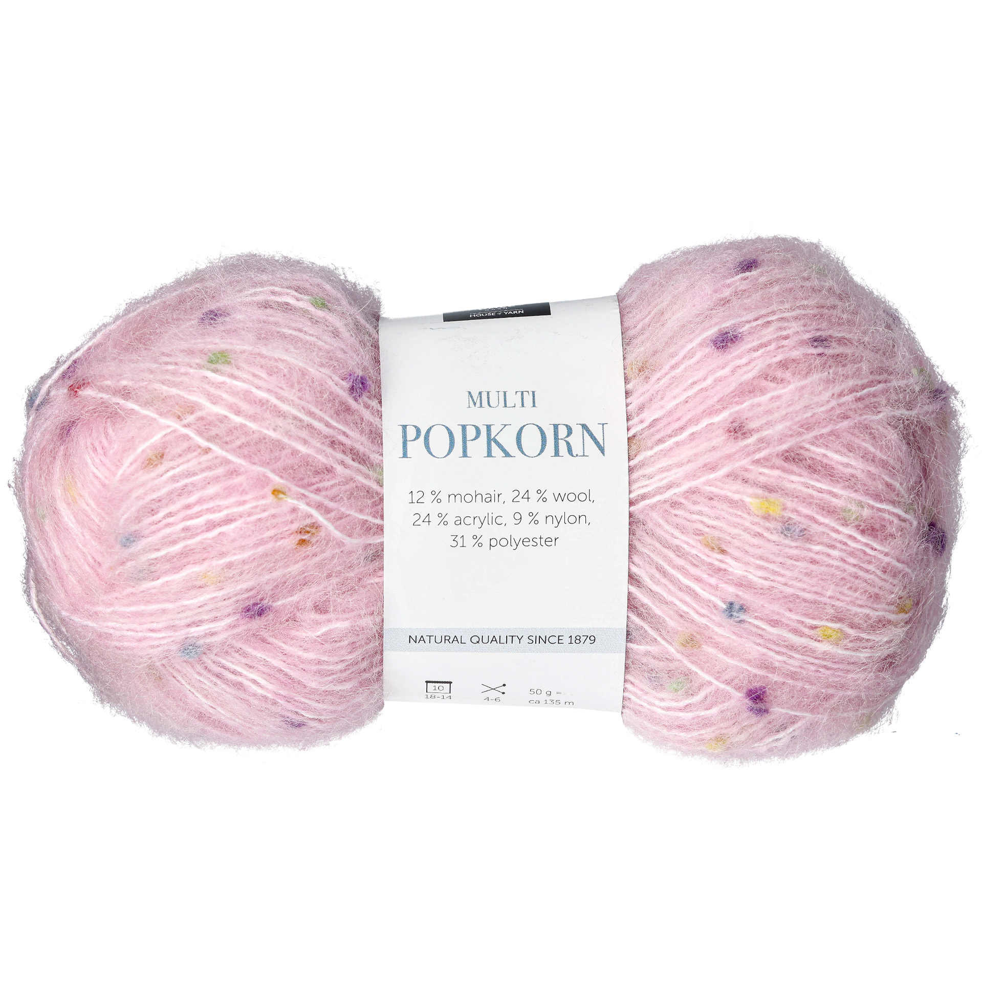 Popkorn blandgarn, rosa