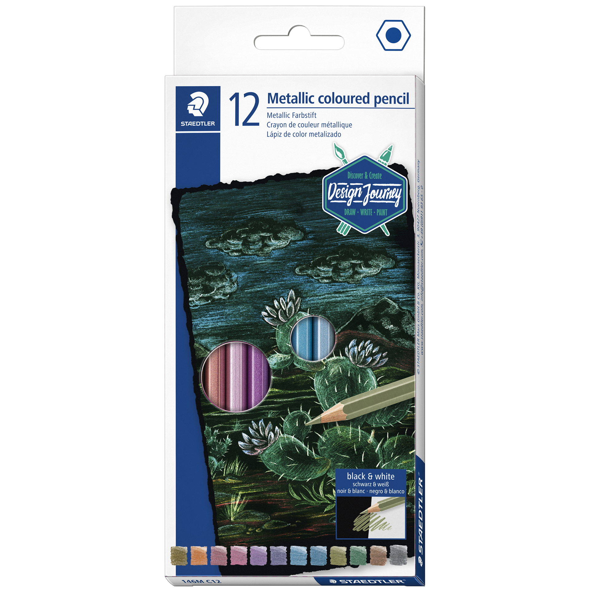 Staedtler Farveblyanter metallic, 12 stk