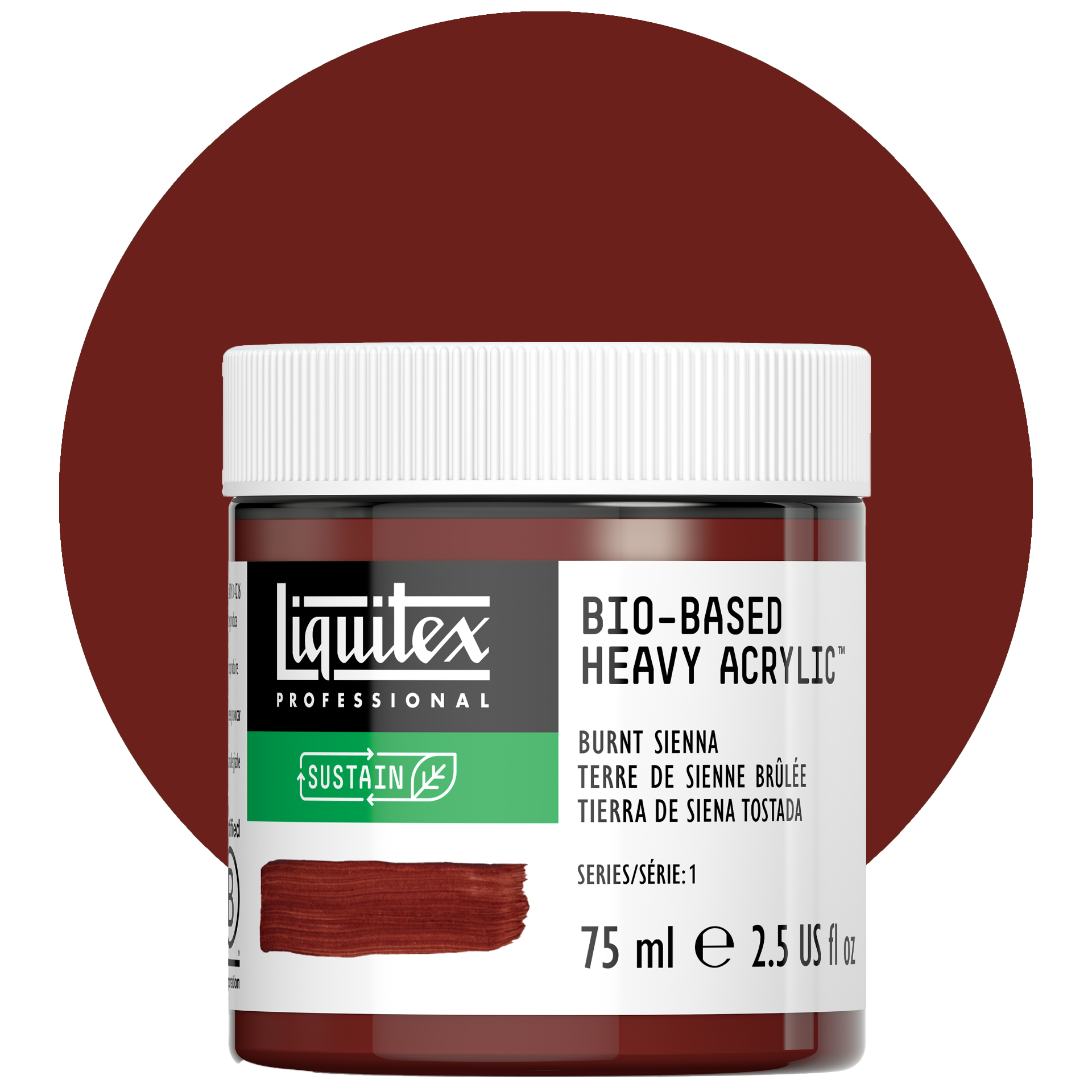Liquitex bio-based heavy acrylic, burnt sienna