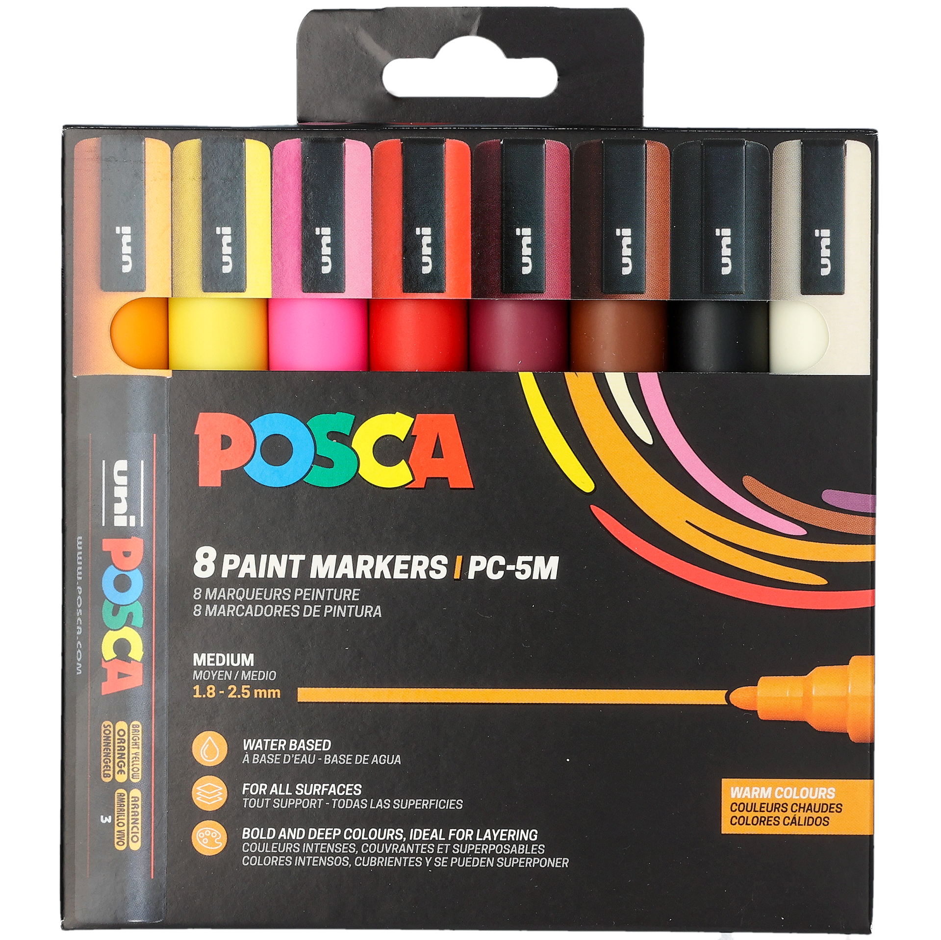 Set Posca Marker PC5 sarja, lämpimät värit