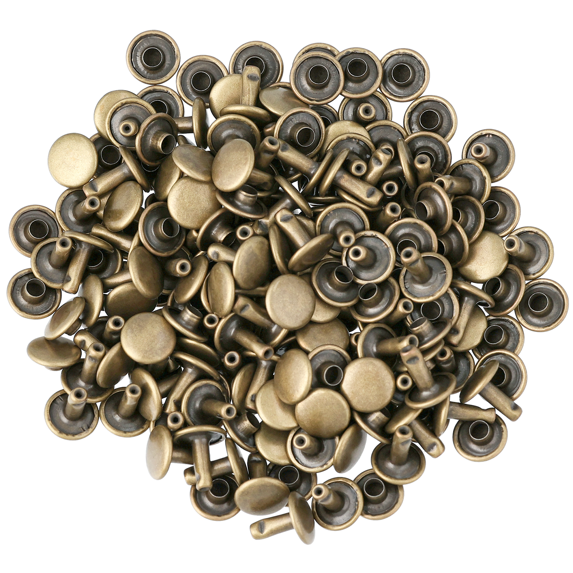 Dobbelnit likesidig, antikk messing