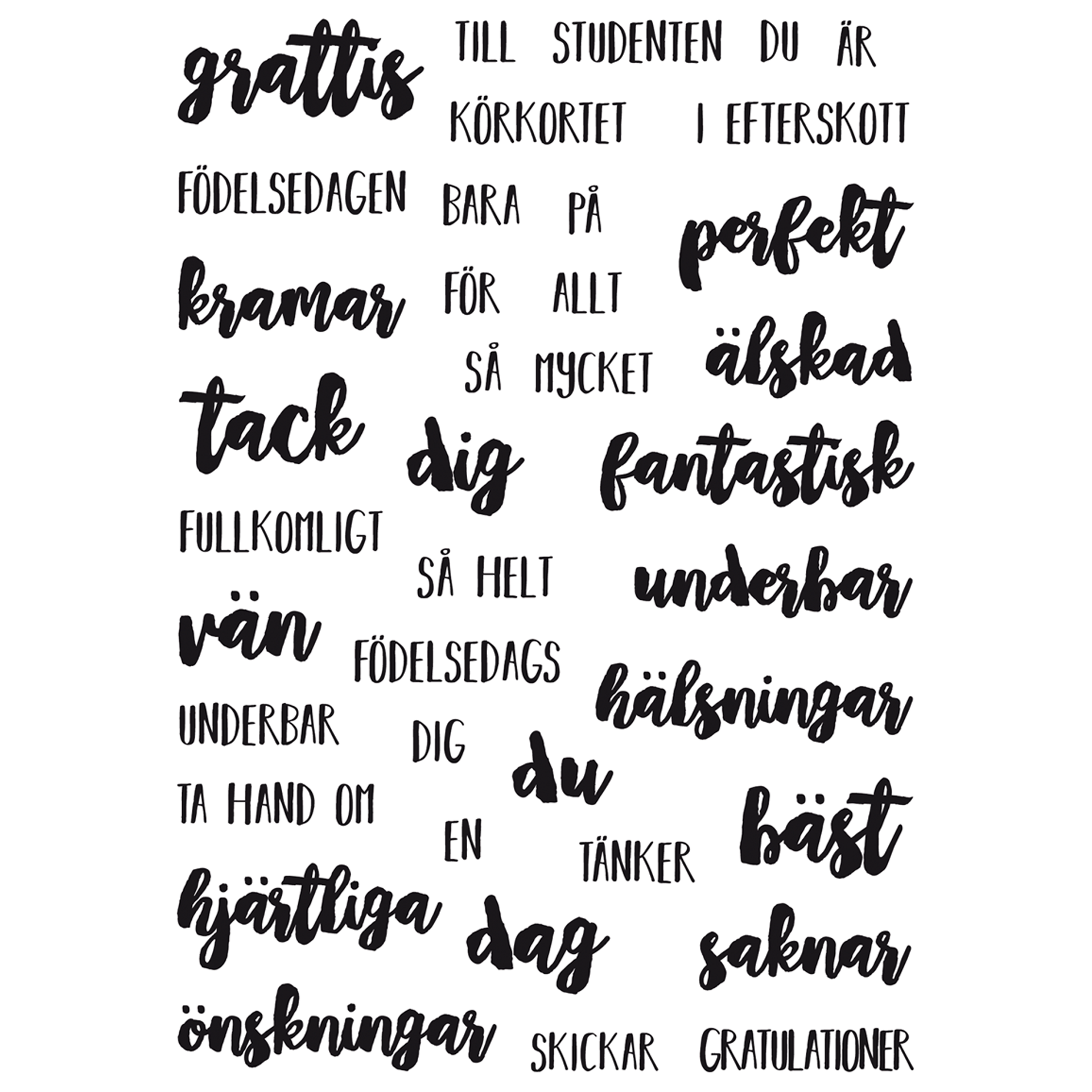 Clear stamps, ordkombinasjoner