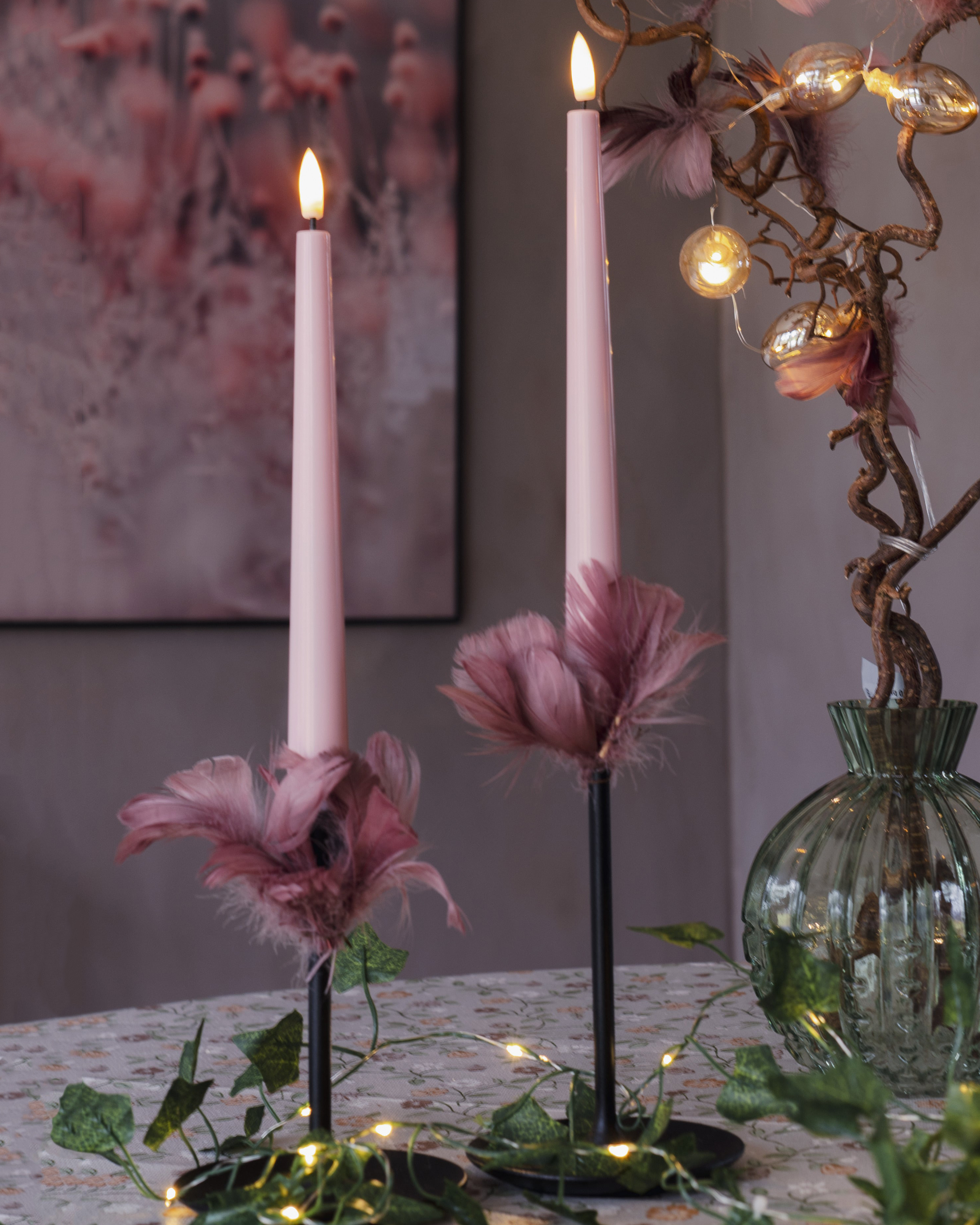 LED Antikljus Candy, Rosa