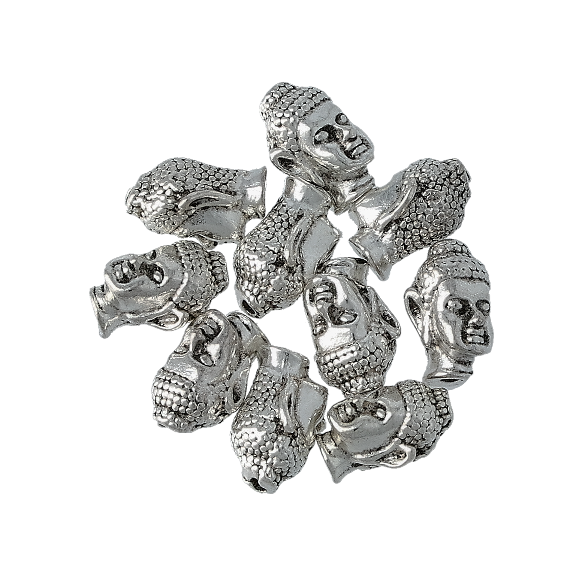 Buddha huvud, silver