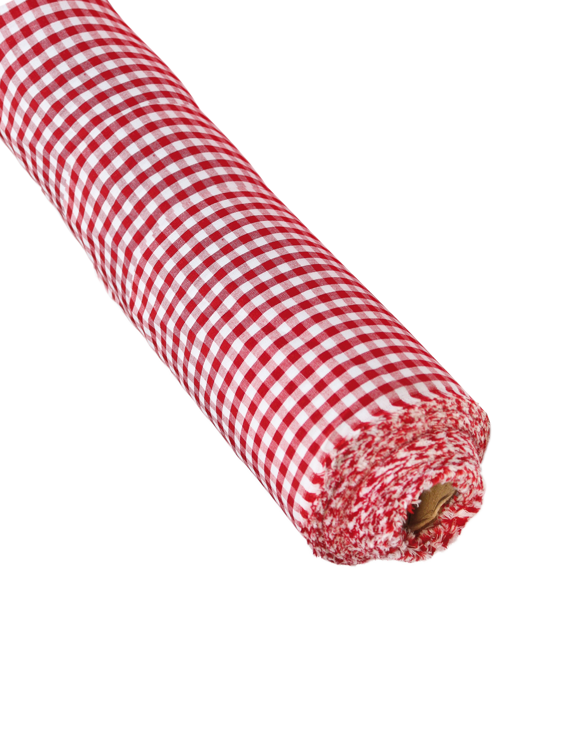 Bomullstoff rutet, rød