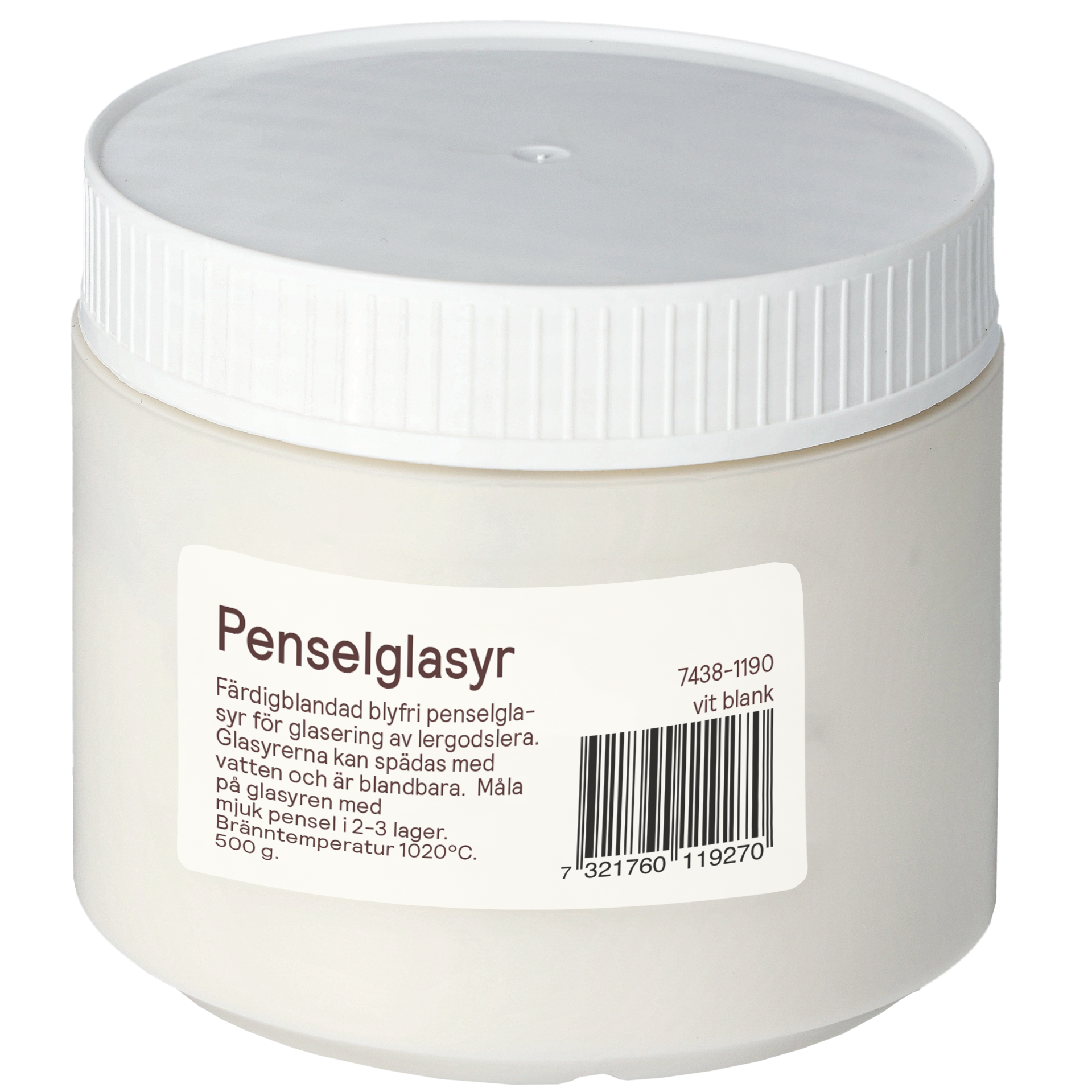 Penselglasur, hvid blank