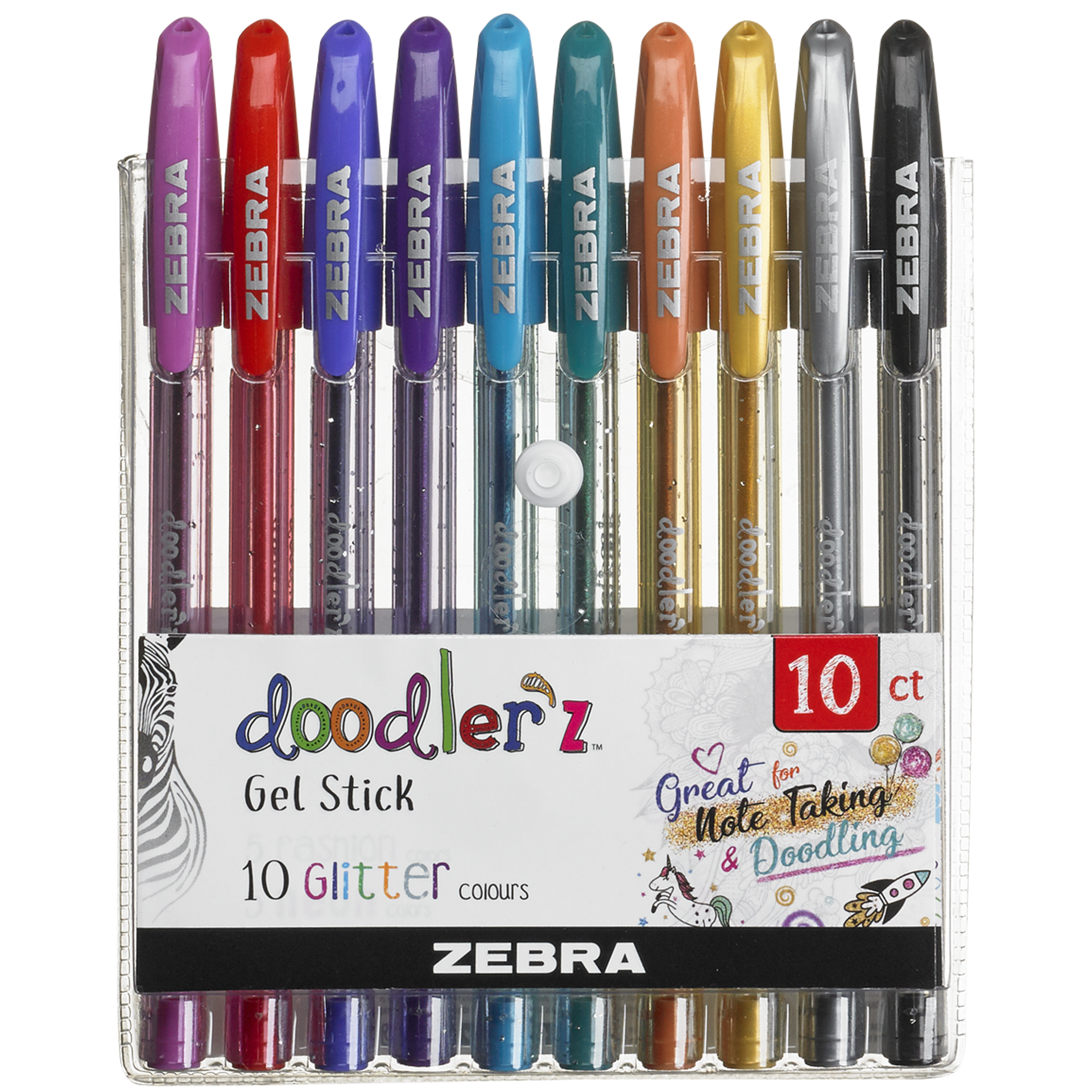 Zebra Doodler Gel pen, glitter