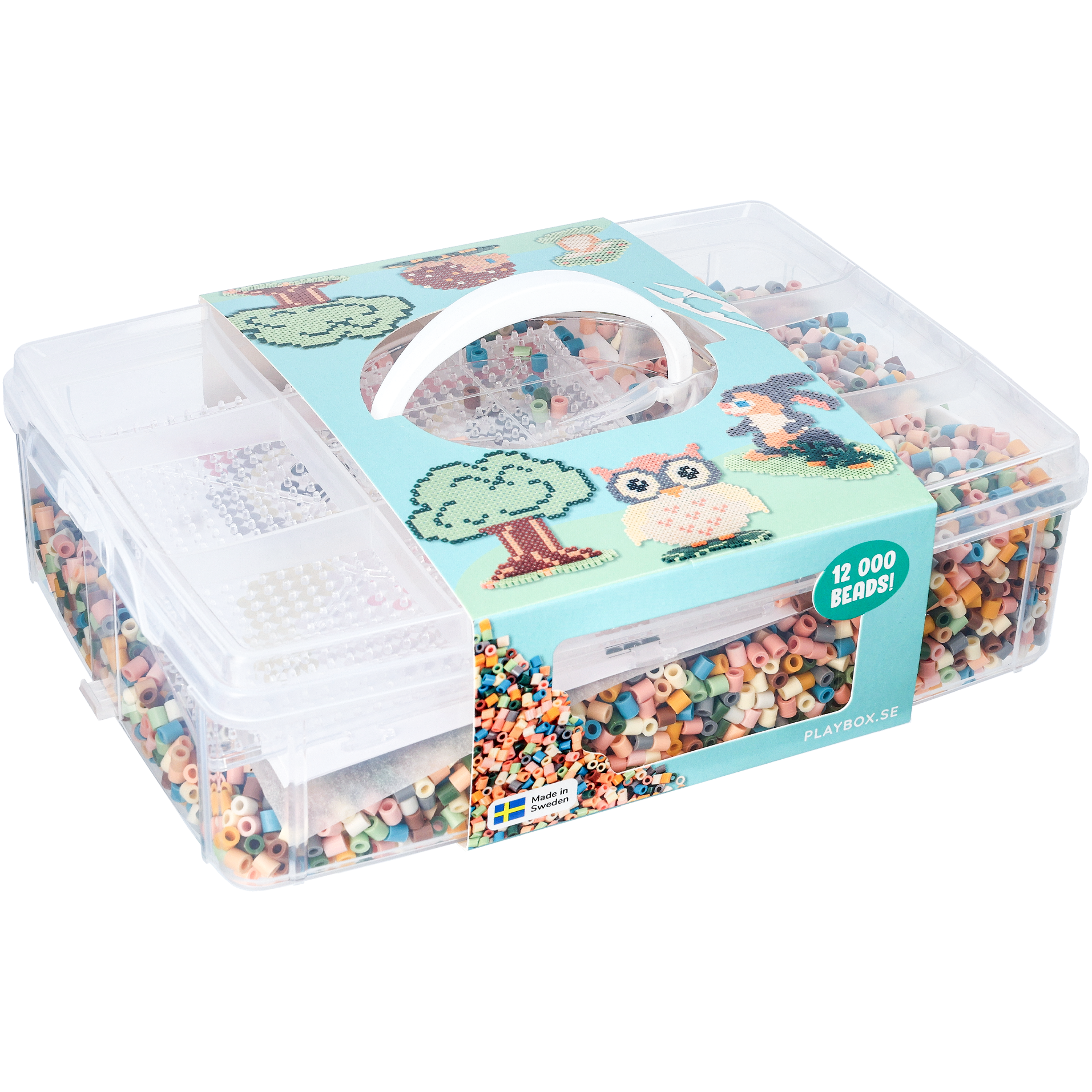 Kreativ taske med rørperler, pastelfarver