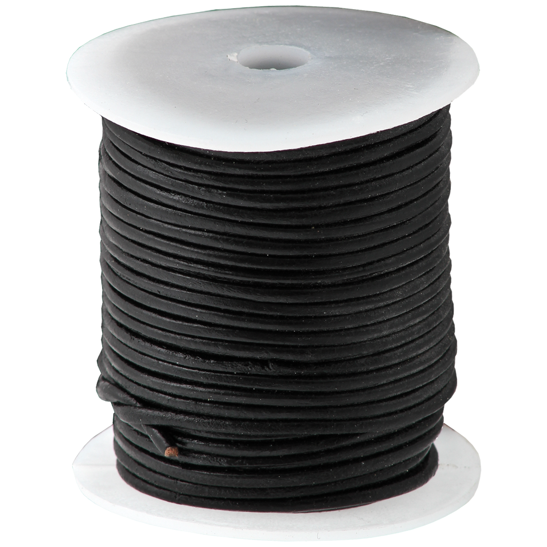 Rund läderrem, svart