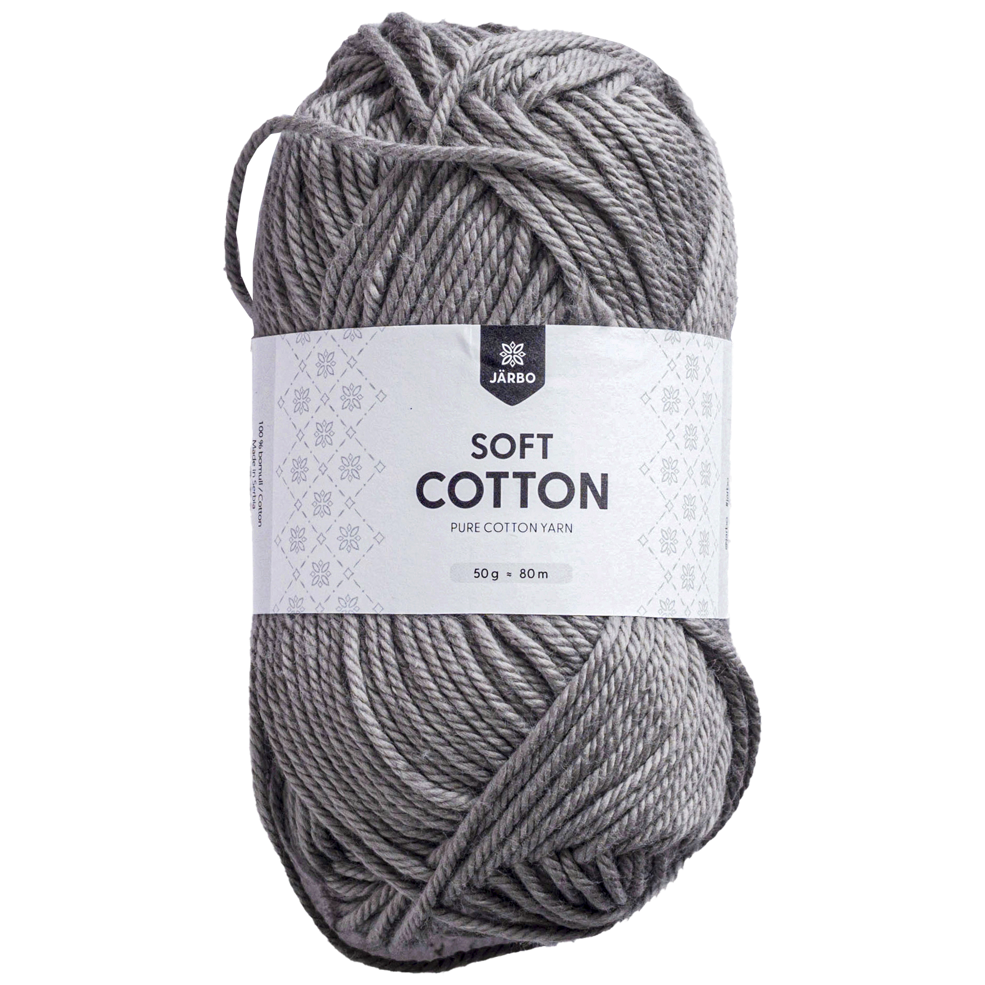 Järbo Soft cotton puuvillalanka, harmaa