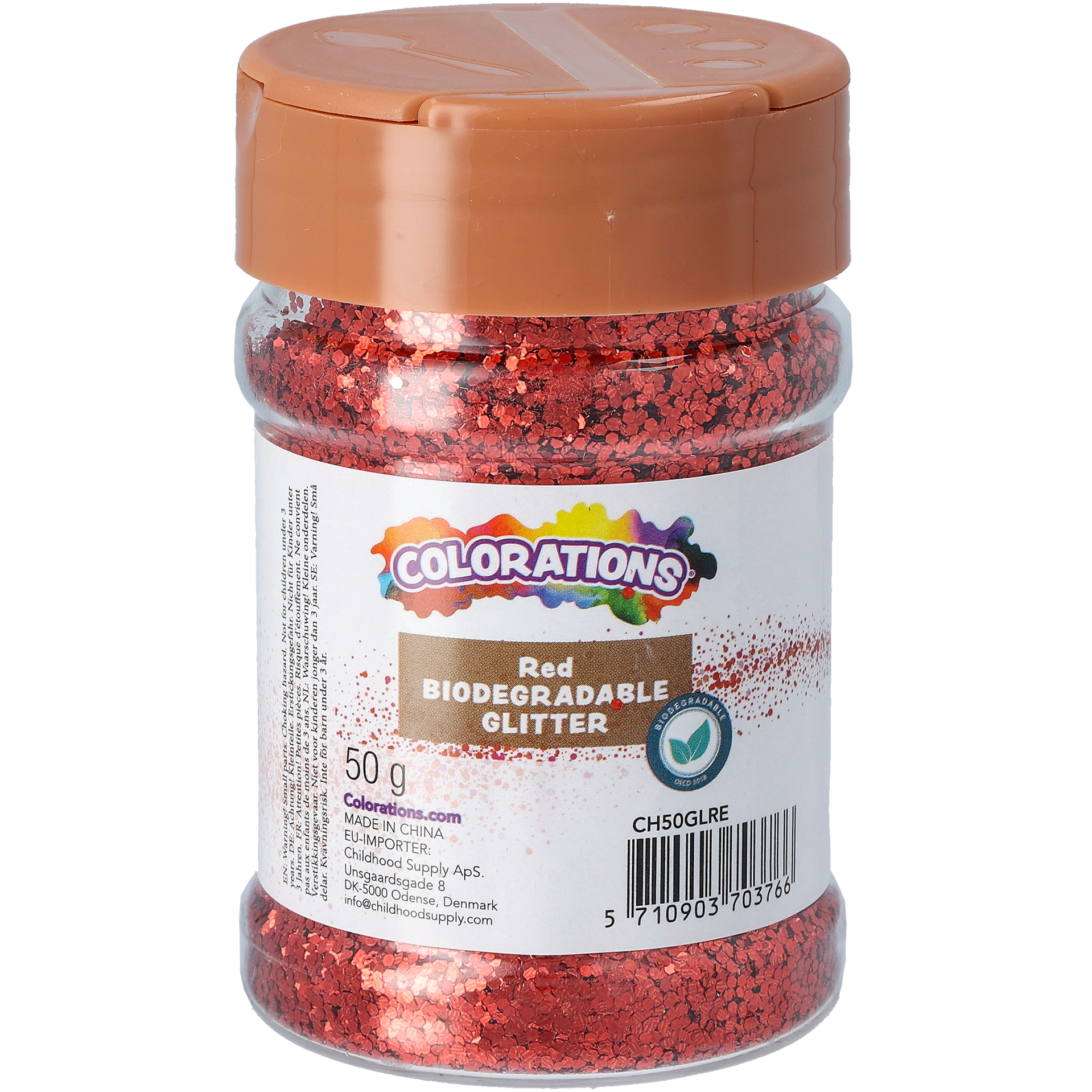 Biohajoava kimalle, punainen